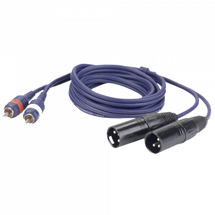 2 x RCA naar 2 x XLR male 1,5m