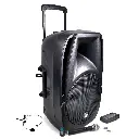 Luidspreker op batterijen15" actief met draadloze micro & headset, remote