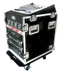 Flightcase 19 Inch 12U mixer rack / 16U verticaal rackcase