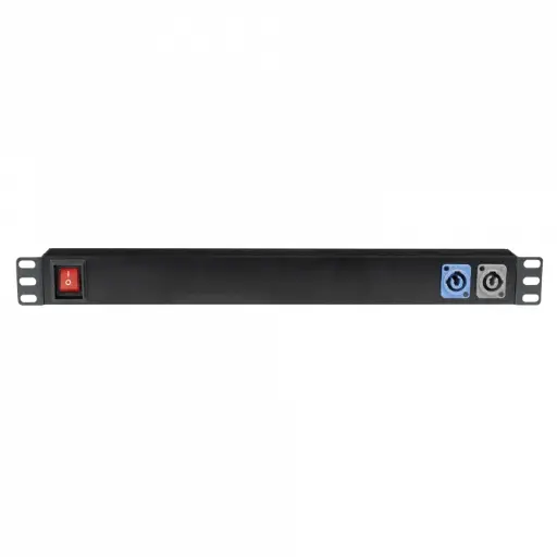 19 Inch 1U Socketstrip 7 (Powercon In/Out)