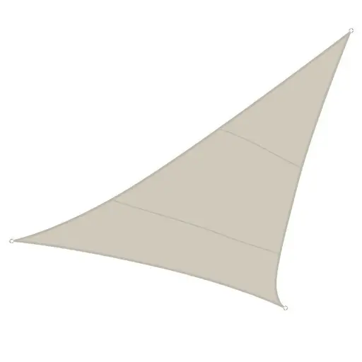 Driehoekzeil  3.6x 3.6 x 3.6 m, 160 g/m², polyester, driehoek, crème